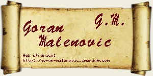 Goran Malenović vizit kartica